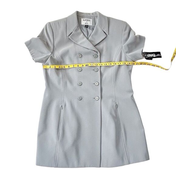 Kasper for ASL Vintage Gray Short Sleeve Double Breasted Skirt Suit Size 12 - Picture 6 of 15